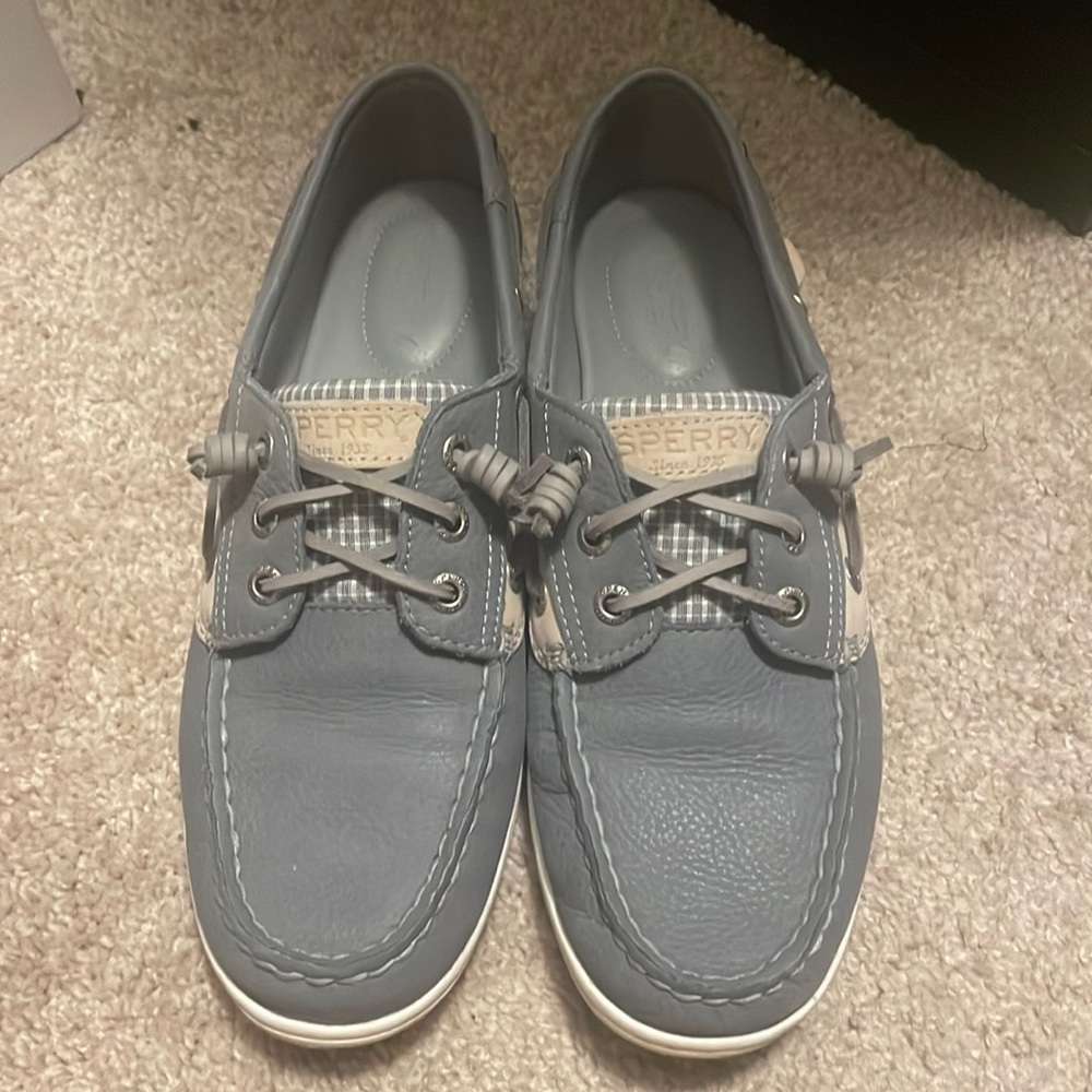 Gray Songfish Leather Sperry Shoes